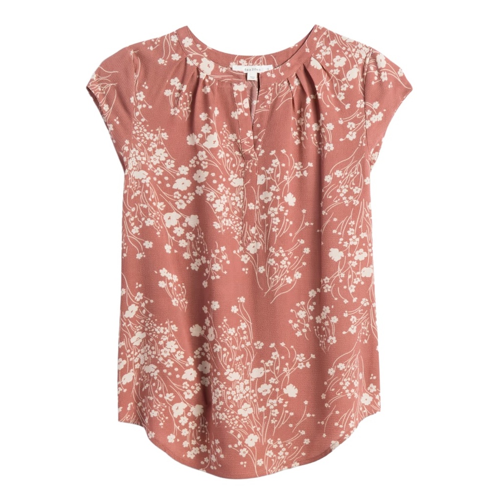FUN2FUN Walden Split Neck Blouse | Size XL | Dark Pink | StitchFix